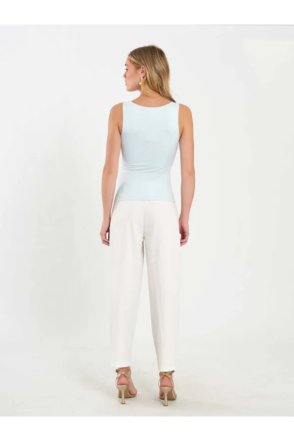 071857 Square Neck Strappy Blouse