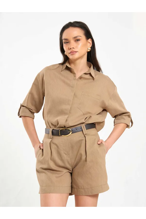 080783 Etek Pervazlı Gömlek