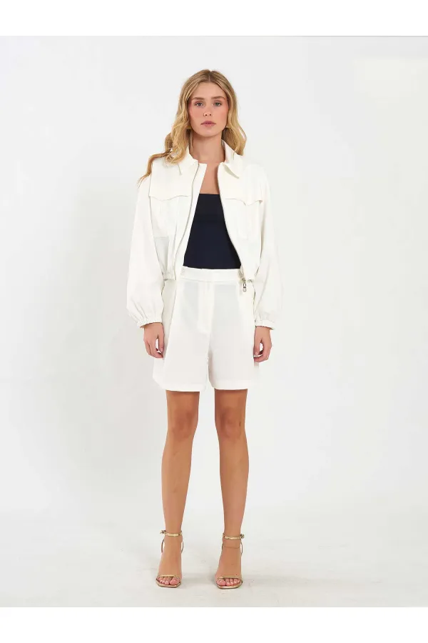 160896 Veste bomber à fermeture éclair frontale