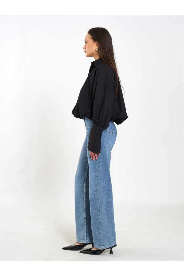 080795 Balon Poplin Gömlek