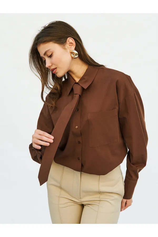 080733 Kravatlı Tek Cep Gömlek