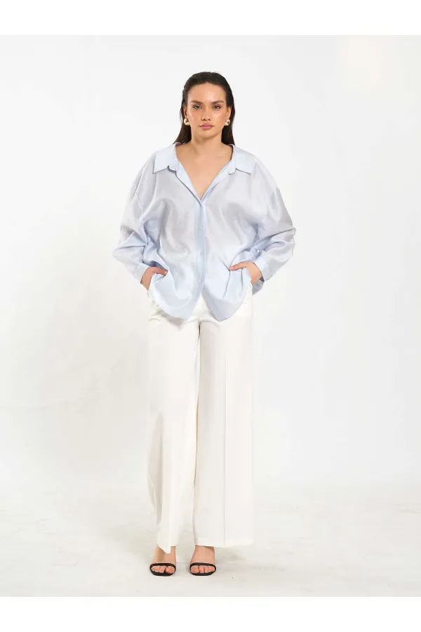 Chemise oversize à col ouvert 080811