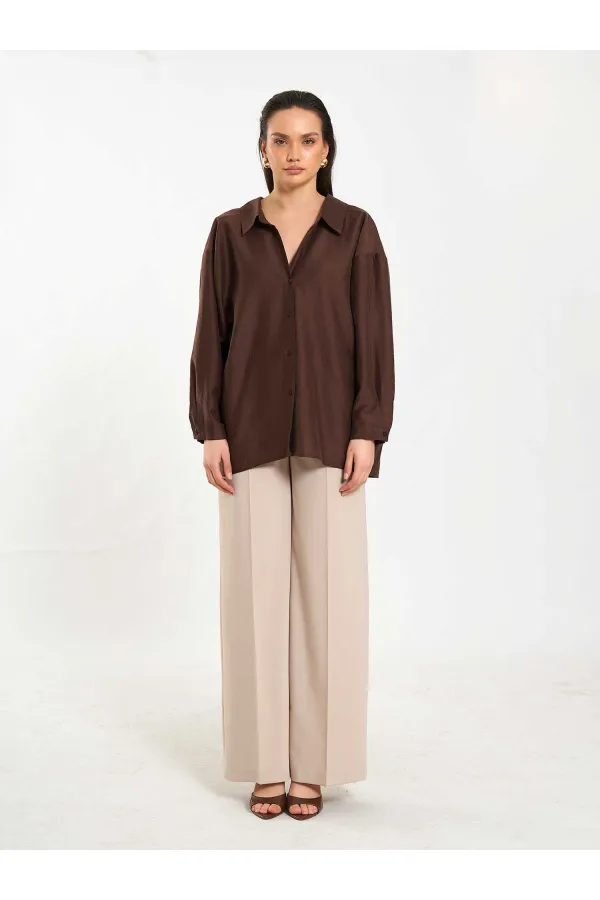 Chemise oversize à col ouvert 080811