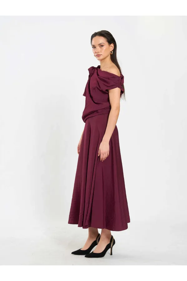 041162 Ruffled Midi Skirt