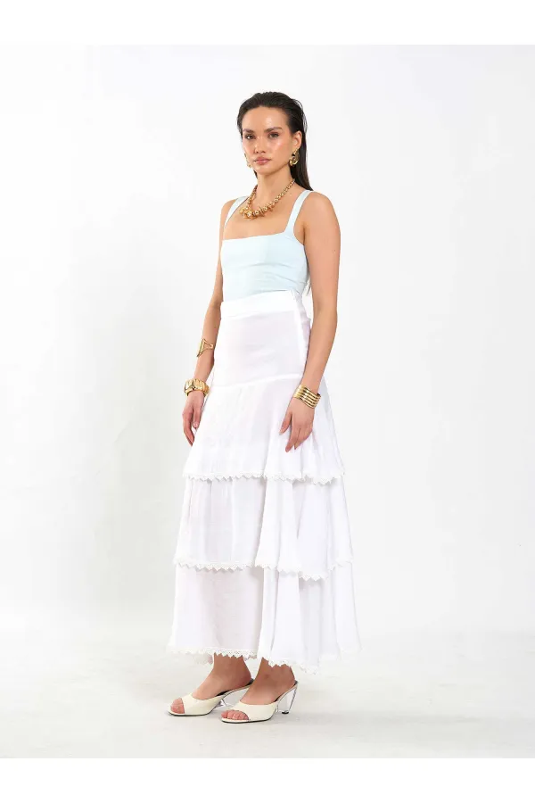 041040 Layered Ruffled Skirt