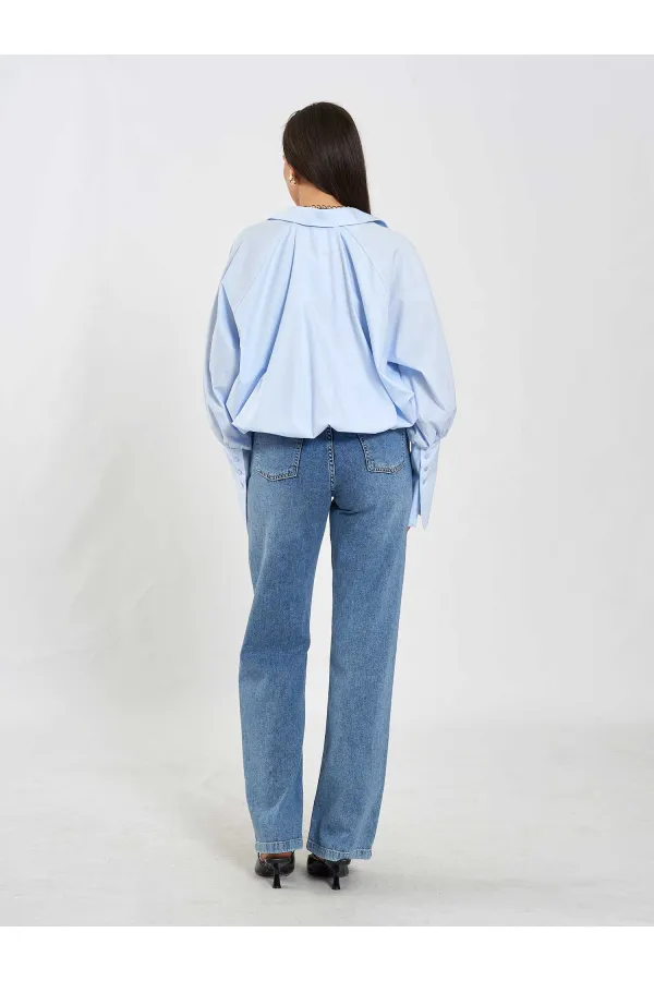 080795 Balon Poplin Gömlek