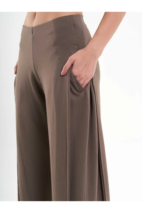 031595 Wide Leg Trousers with Side Pleats