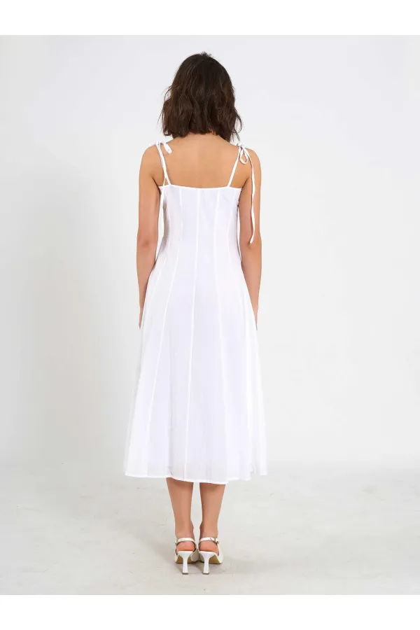 111554 Ruffled Voile Midi Dress