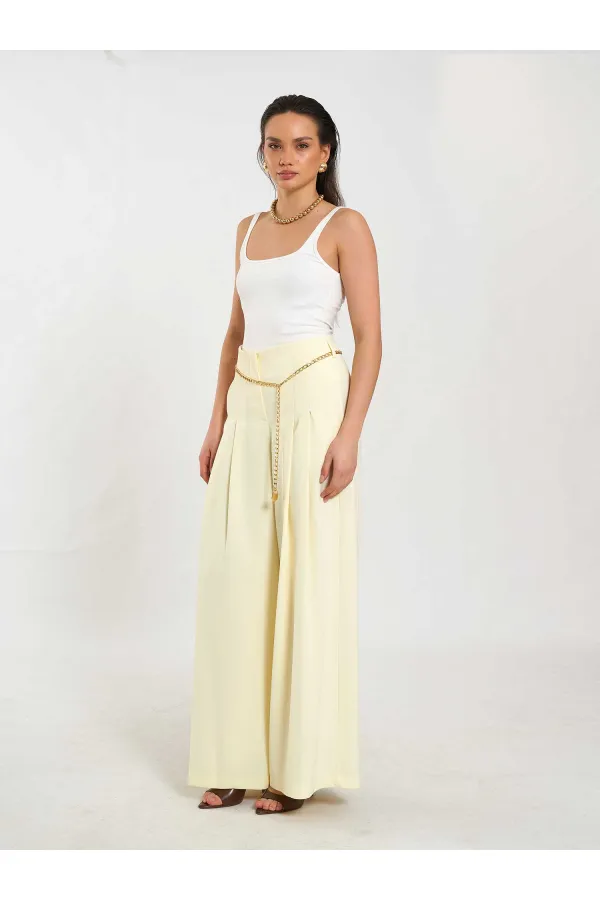 031641 Double Pleated Trousers with Trim