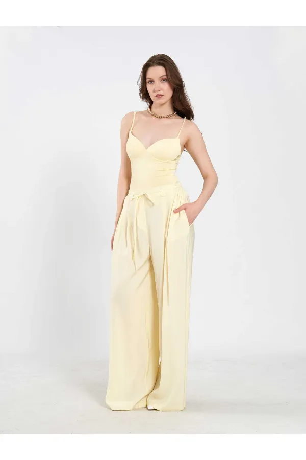 031678 Elastic Waist Detail Belted Trousers 031678 Elastic Waist Detail Belted Trousers