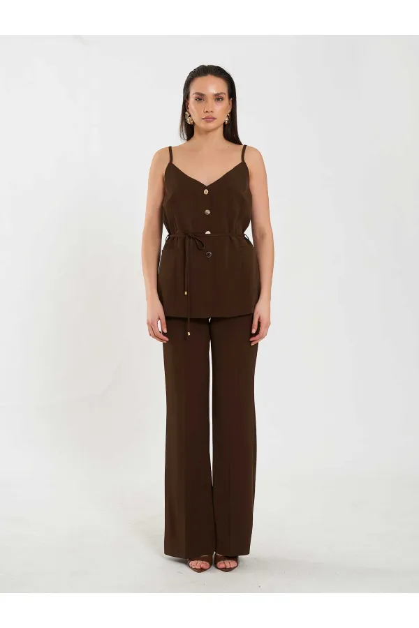 120743 V Yaka Belden Bağlamalı Yelek