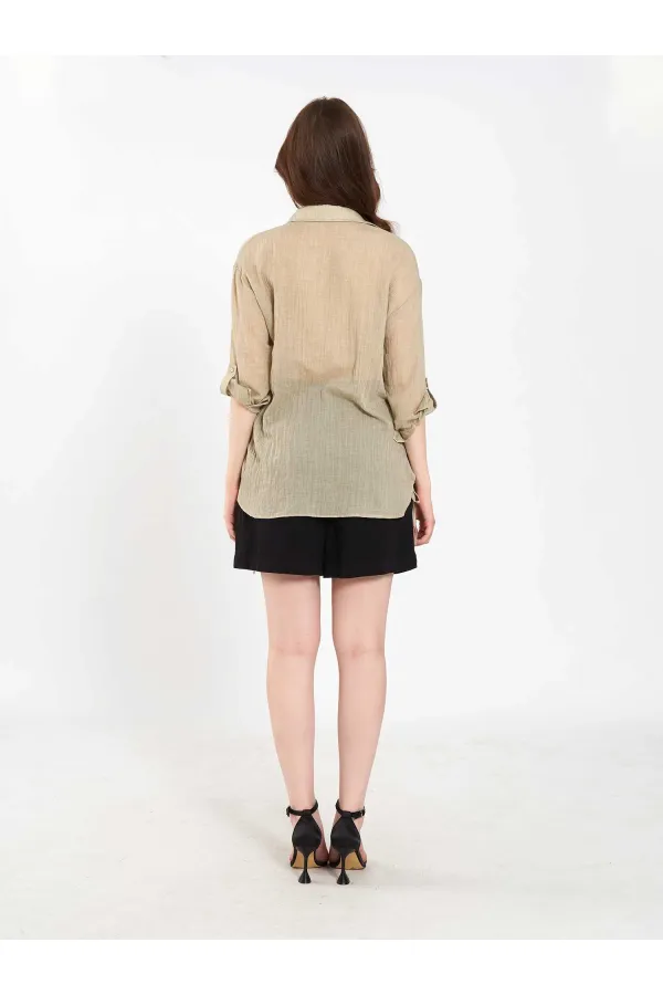 080825 Cotton Shirt with Hem 080825 Cotton Shirt with Hem