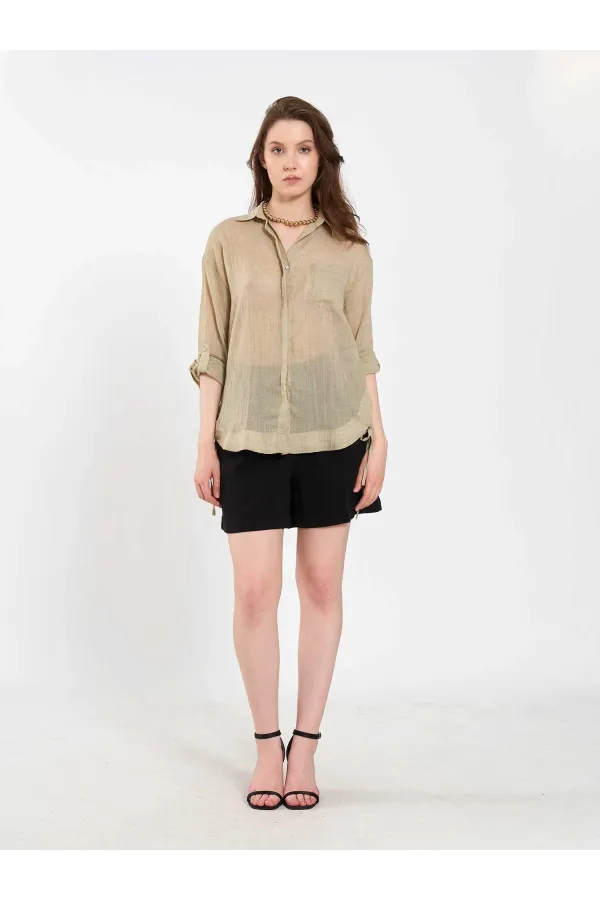 080825 Cotton Shirt with Hem 080825 Cotton Shirt with Hem