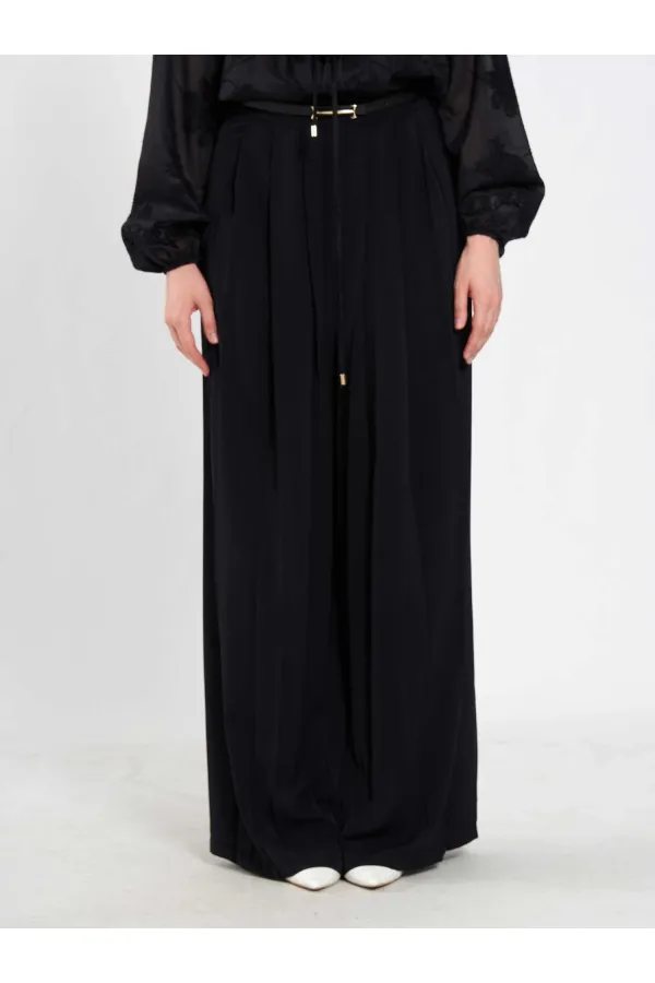 031676 Pleated Loose Fit Belted Trousers