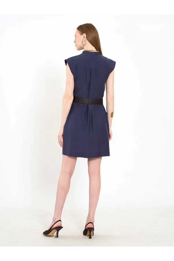 111720 Ayos Linen Mini Dress with Pocket Detail