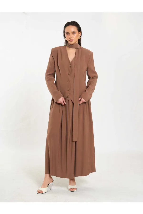 Jupe longue boutonnée sur le devant, style corset, référence 041171