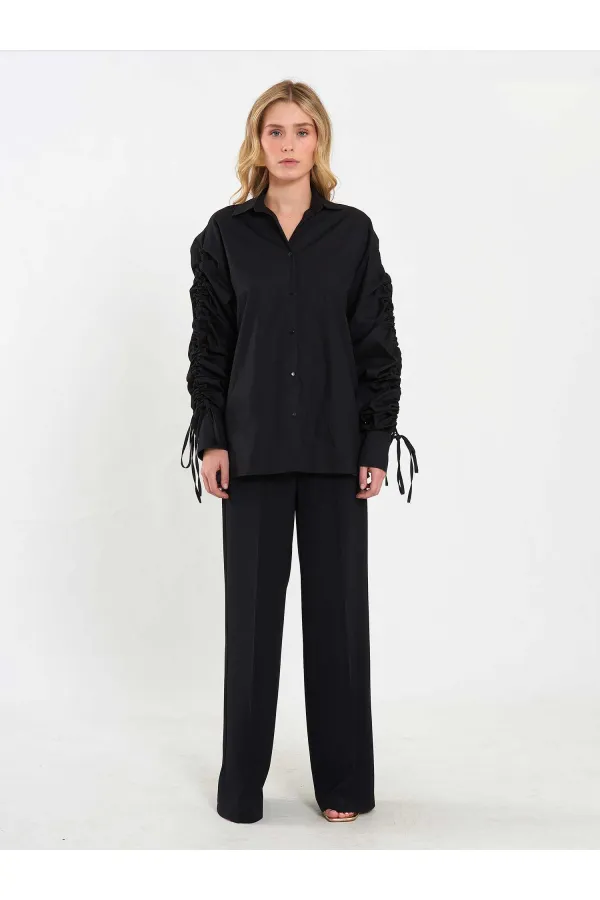 080796 Shirt with Gathered Sleeves