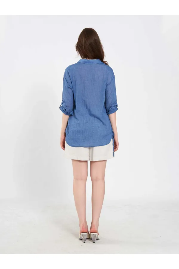 080825 Cotton Shirt with Hem 080825 Cotton Shirt with Hem
