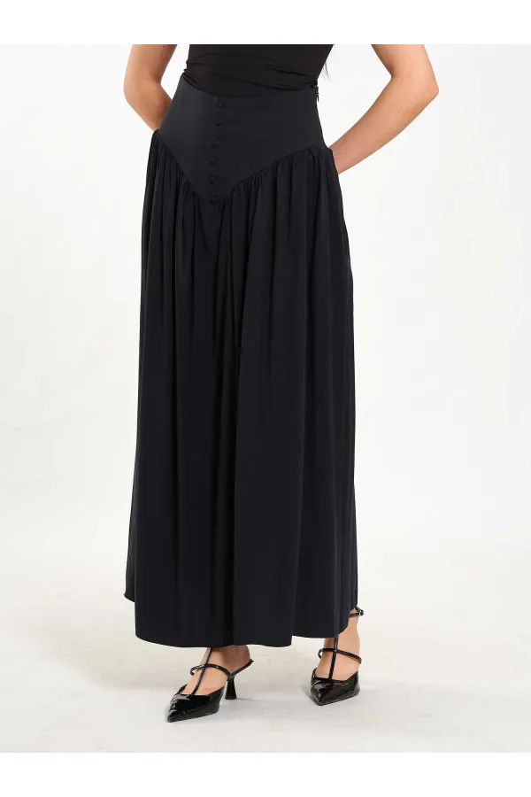 Jupe longue boutonnée sur le devant, style corset, référence 041171