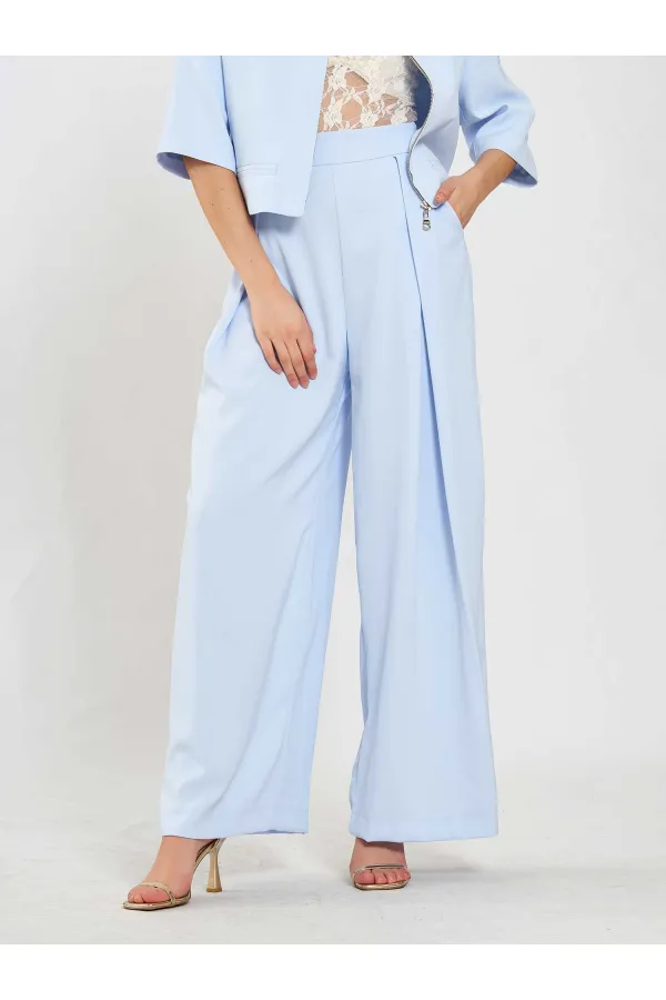 031635 A pileli Bol Paça Pantolon