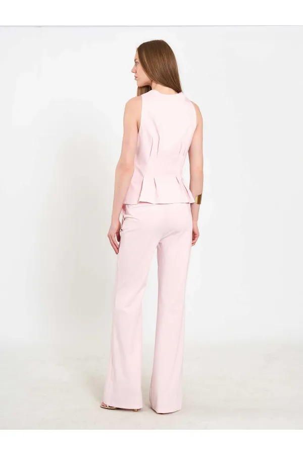 031673 Stella Straight Leg Trousers with Belt Buckle