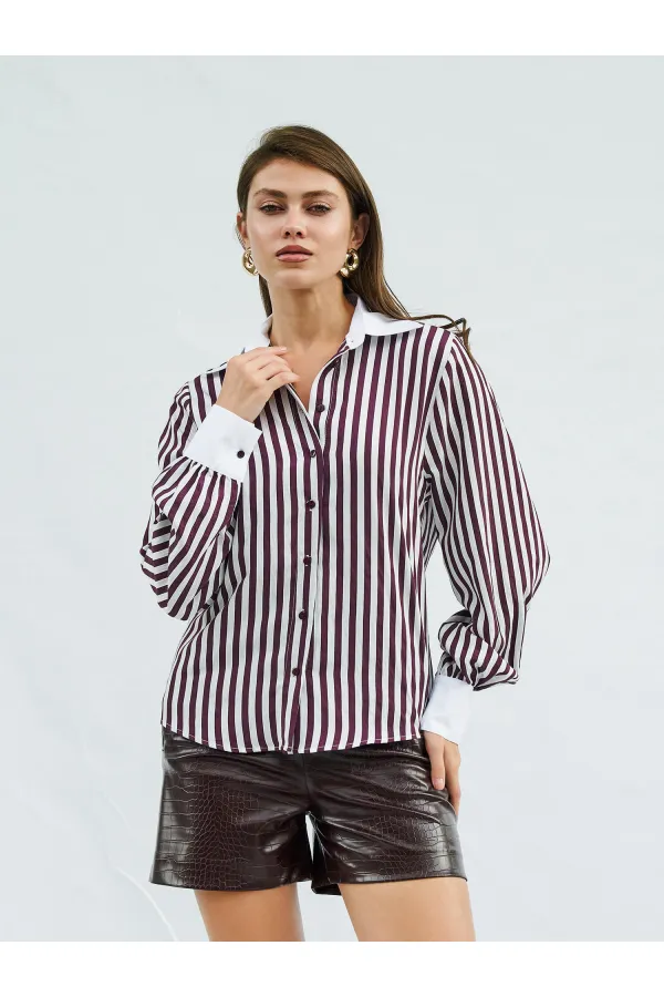 Chemise à col garni pour homme 080726