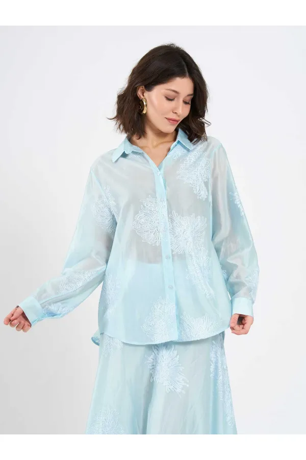 Chemise oversize brodée 080781