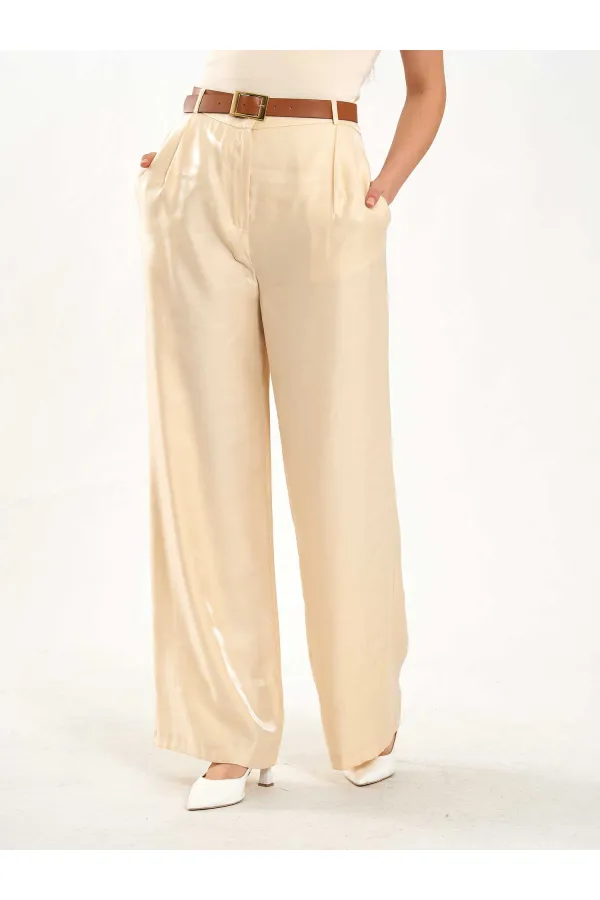 031660 Single Pleated Wide Belt Trousers