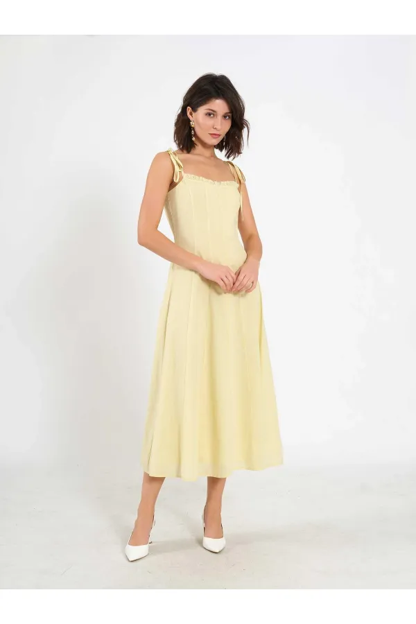 111554 Ruffled Voile Midi Dress
