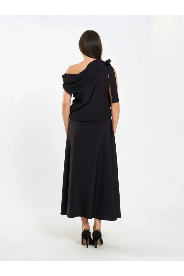 Jupe midi à volants 041162