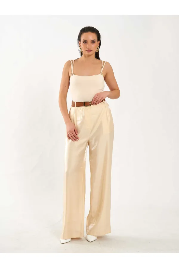 031660 Single Pleated Wide Belt Trousers