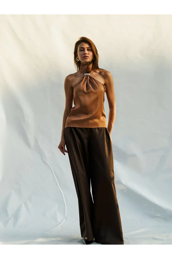 071773 Buckled Satin Blouse