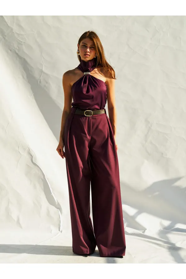 071773 Buckled Satin Blouse