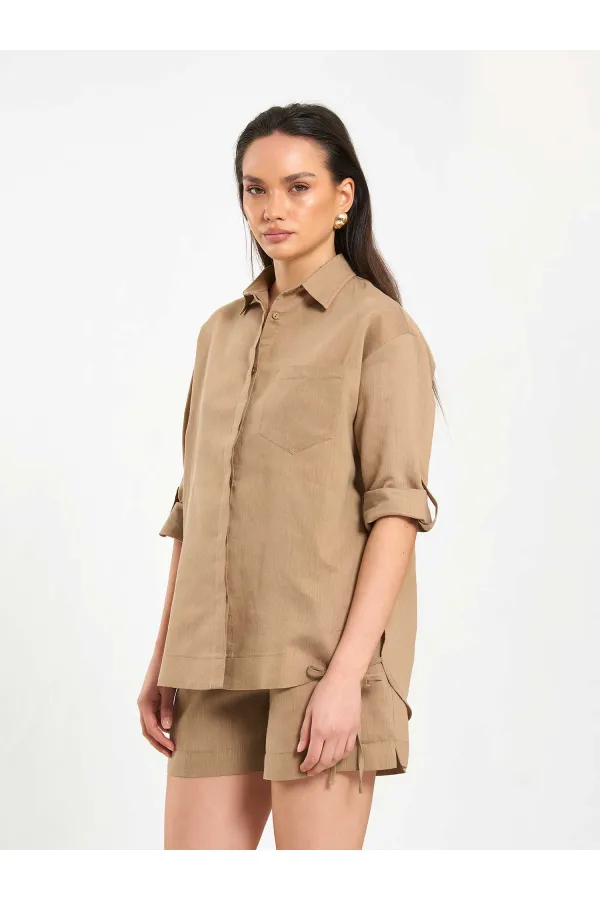 080783 Etek Pervazlı Gömlek