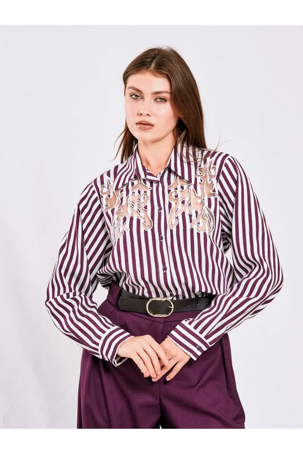 080716 Yakma Detaylı Gömlek