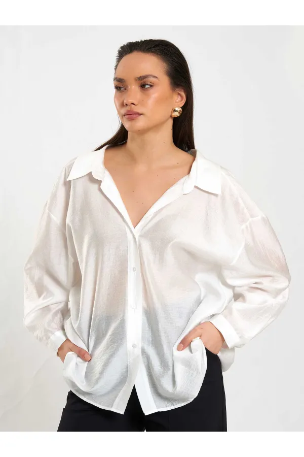 Chemise oversize à col ouvert 080811