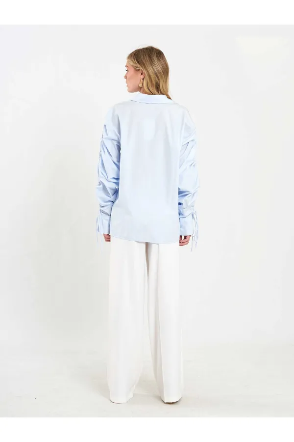 080796 Kolları Büzgülü Gömlek