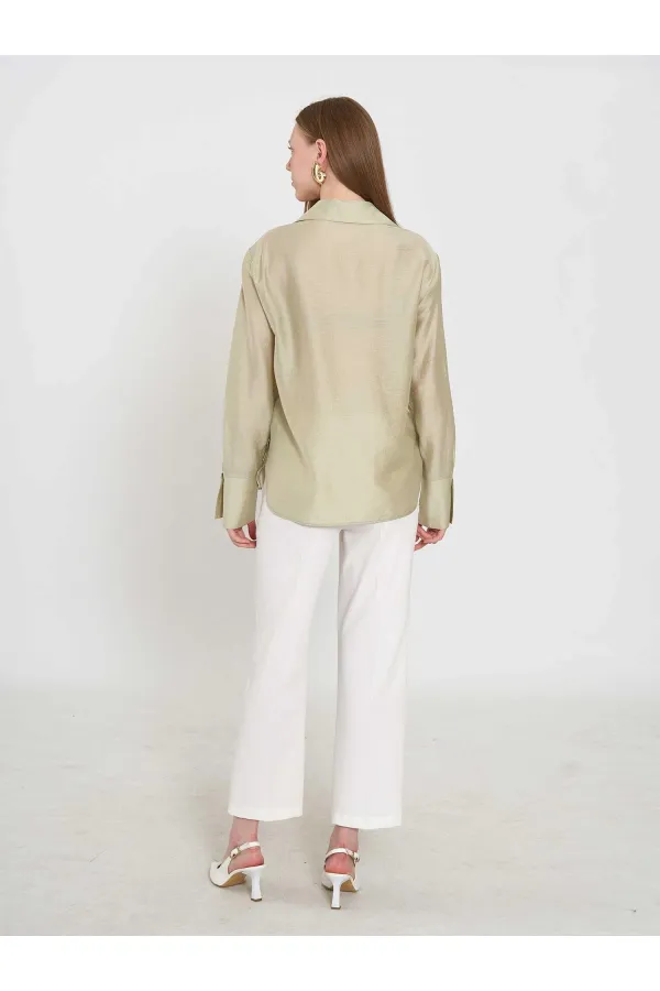 080820 Tencel Shirt with Lace Details