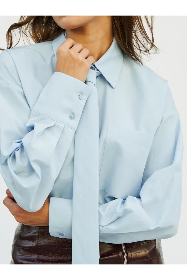 080733 Kravatlı Tek Cep Gömlek