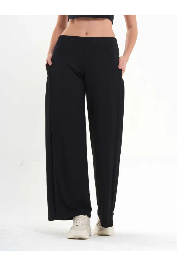 031595 Wide Leg Trousers with Side Pleats