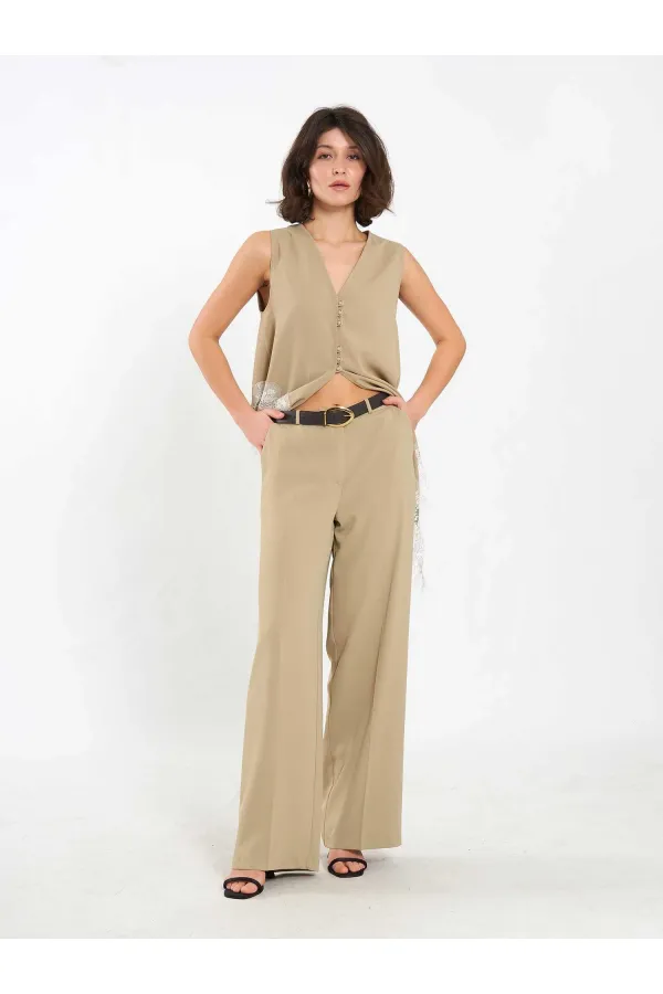 031661 Straight Cut Belted Trousers