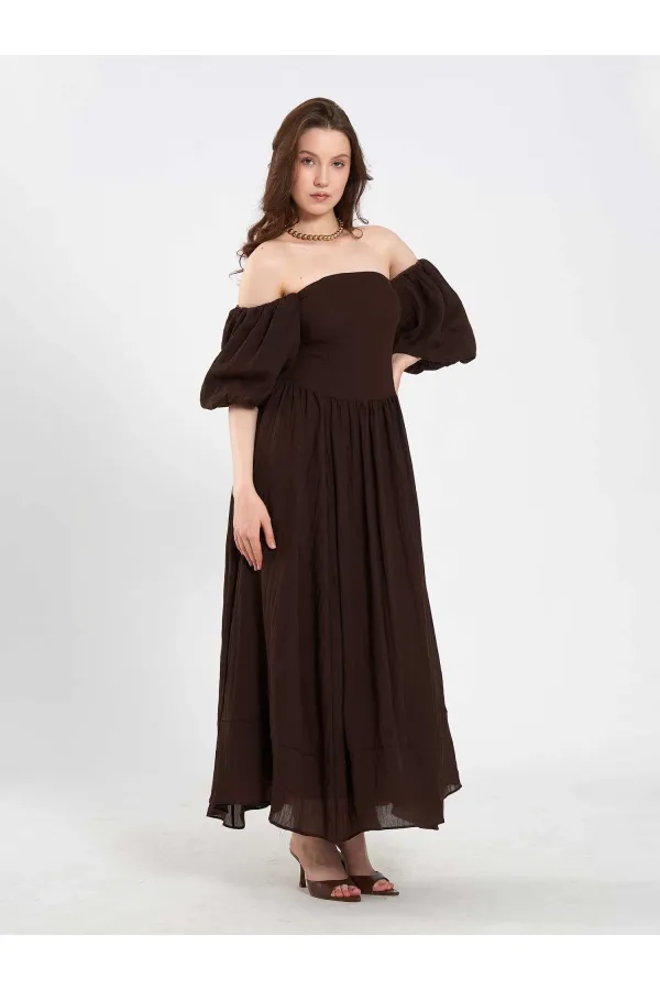 111736 Balloon Sleeve Cotton Dress 111736 Balloon Sleeve Cotton Dress
