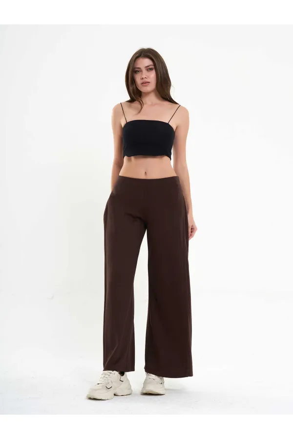 031595 Wide Leg Trousers with Side Pleats