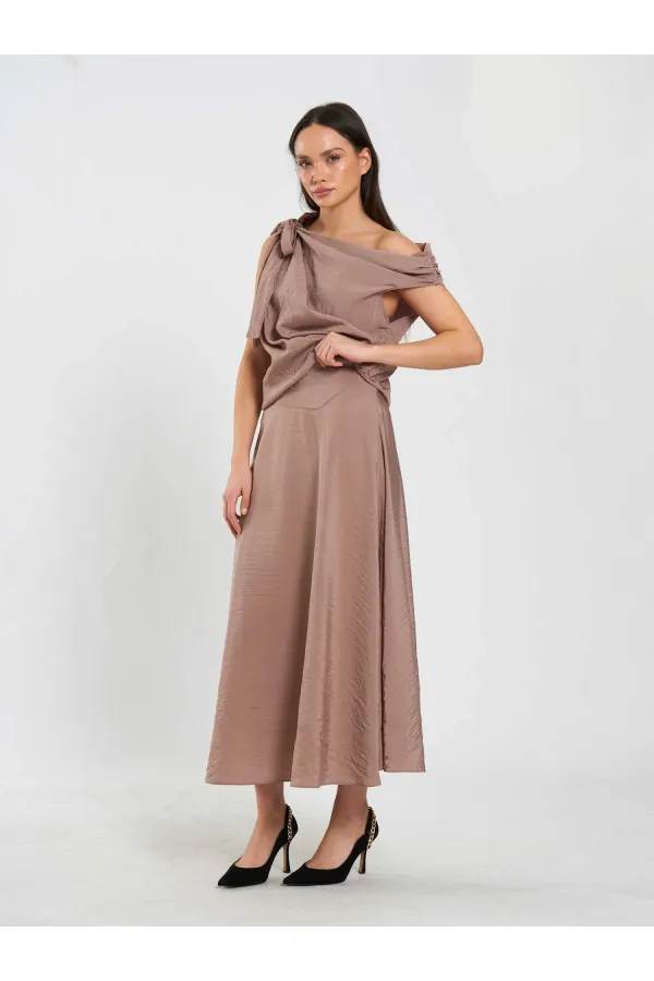 041162 Ruffled Midi Skirt