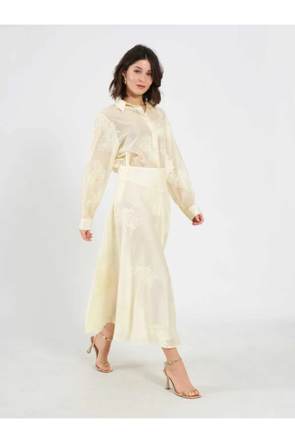 Jupe midi à volants 041192