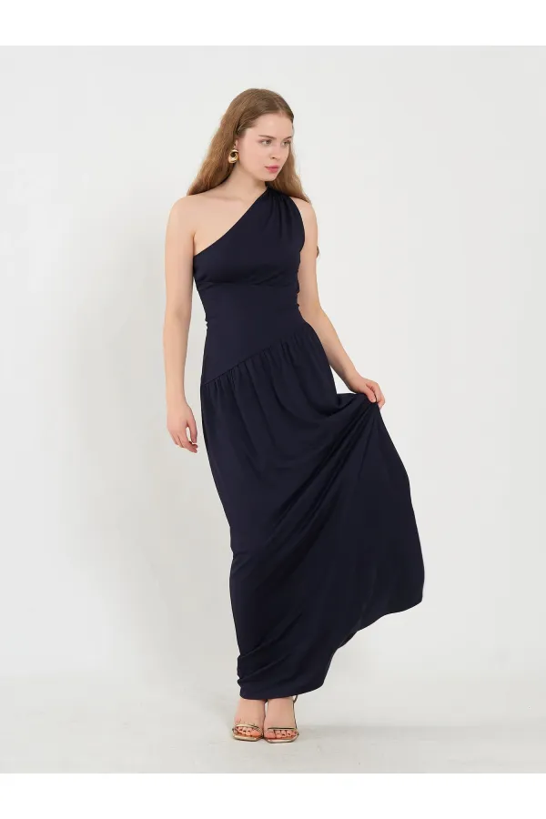 Robe corset asymétrique à taille 111688