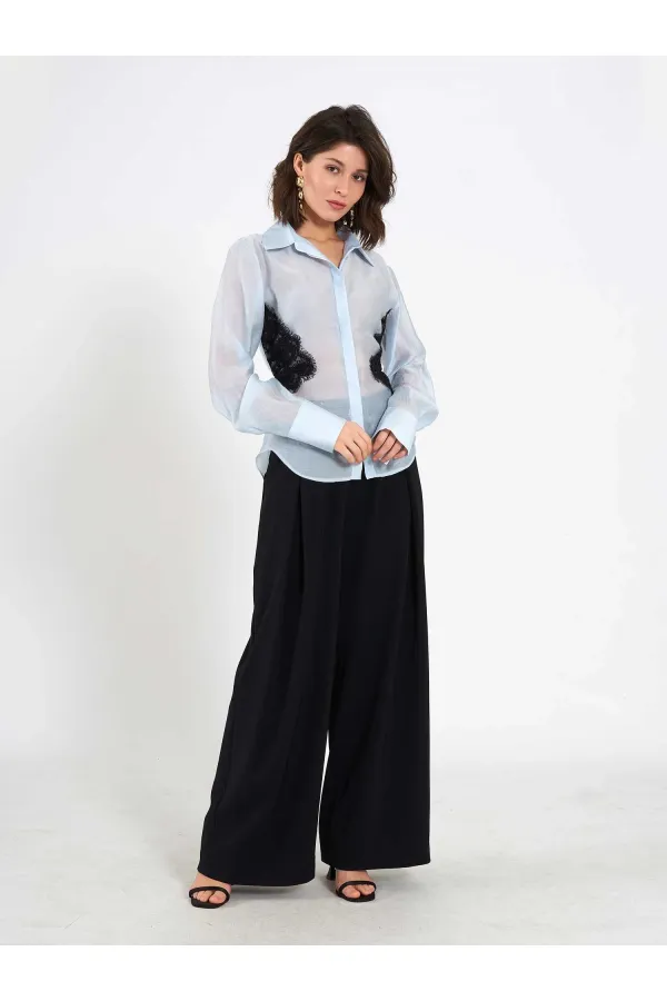 080812 Dantel Detaylı Gömlek