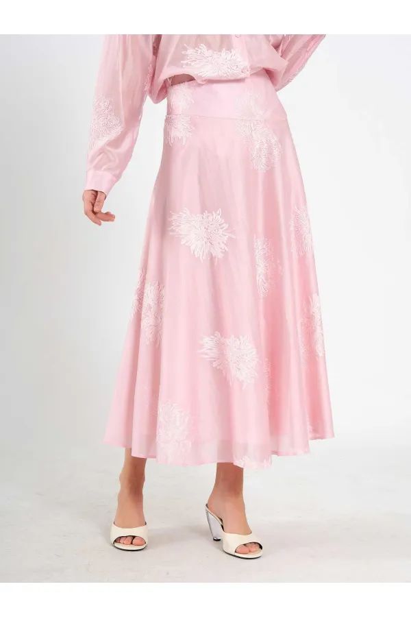 041192 Volanlı Midi Etek