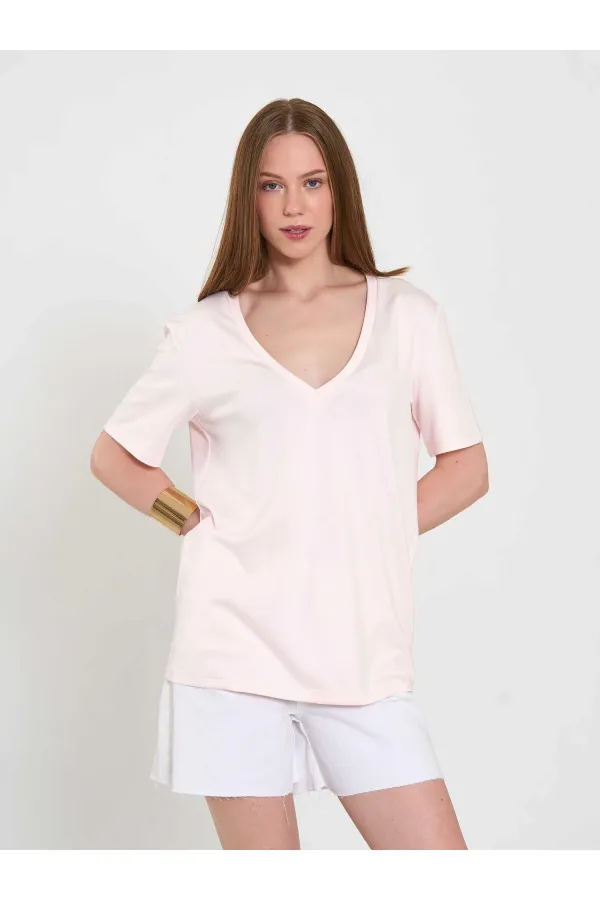 050736 V-Neck Knitted T-Shirt