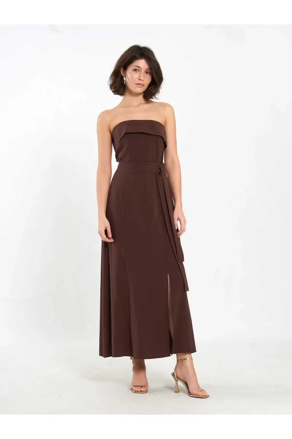 111706 Strapless Dress with Slit